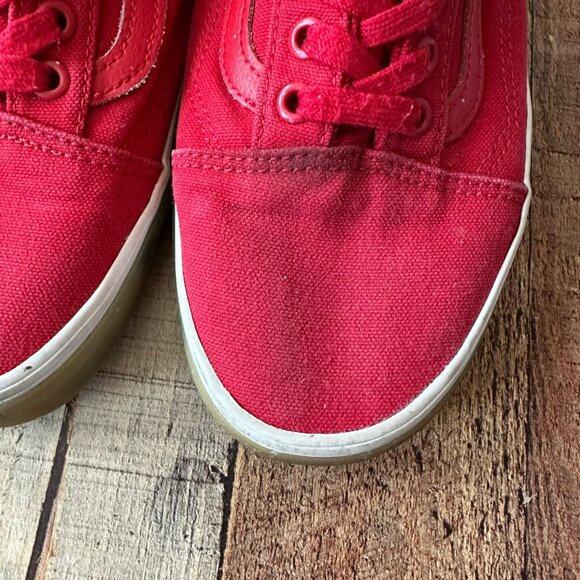Vintage Vans Old Skool Red Canvas Low-Top Unisex Sneakers Size 10W/8.5M - Picture 2 of 9
